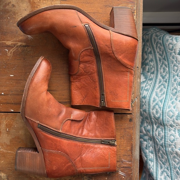 Dolce Vita Cognac Leather Booties - Picture 1 of 12